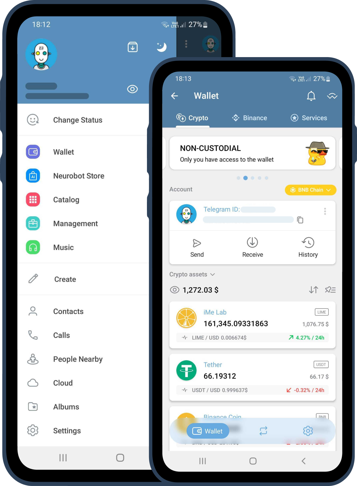 ime messenger & crypto wallet